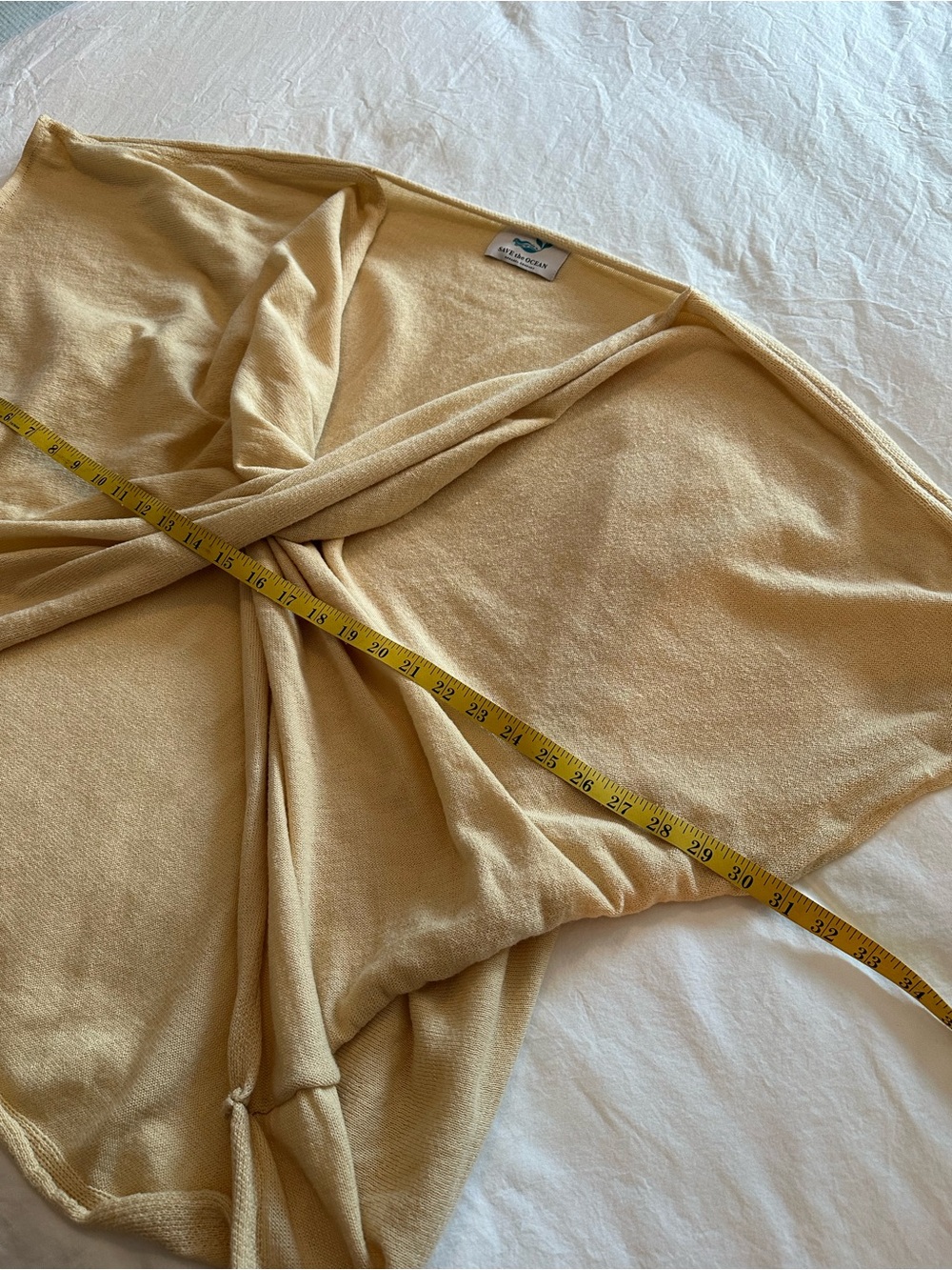 Save the Ocean cream knit wrap/shrug, one size fits all - Picture 8 of 11